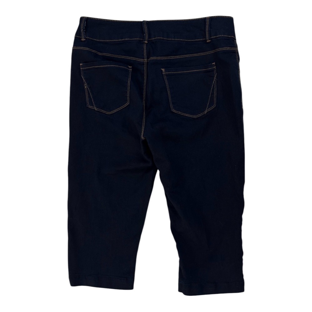 d.jeans Capri Pants 12 Dark Indigo Blue Stretch Cropped Denim Casual Chic Preppy - Picture 4 of 9